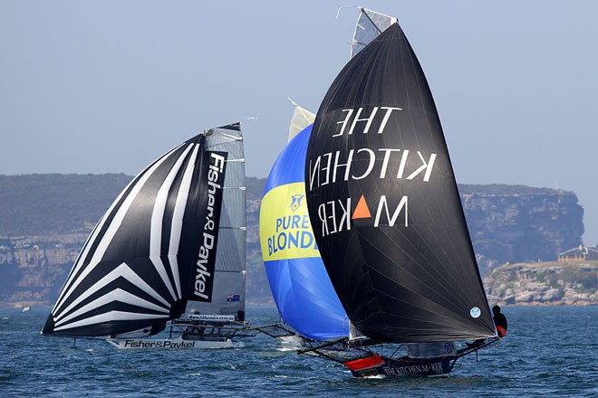 2012 18ft Skiffs: AEG 3-Buoys Challenge, Race 6 © Frank Quealey /Australian 18 Footers League http://www.18footers.com.au